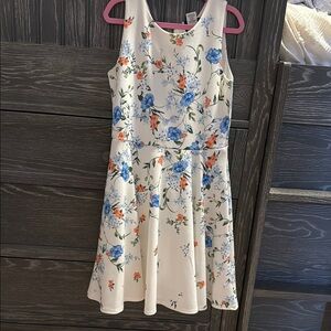Rare Editions Floral Kids Dress in Blue and Orange. Size 12
